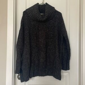 Joe Fresh Charcoal Grey Oversized Turtleneck Sweater, Medium